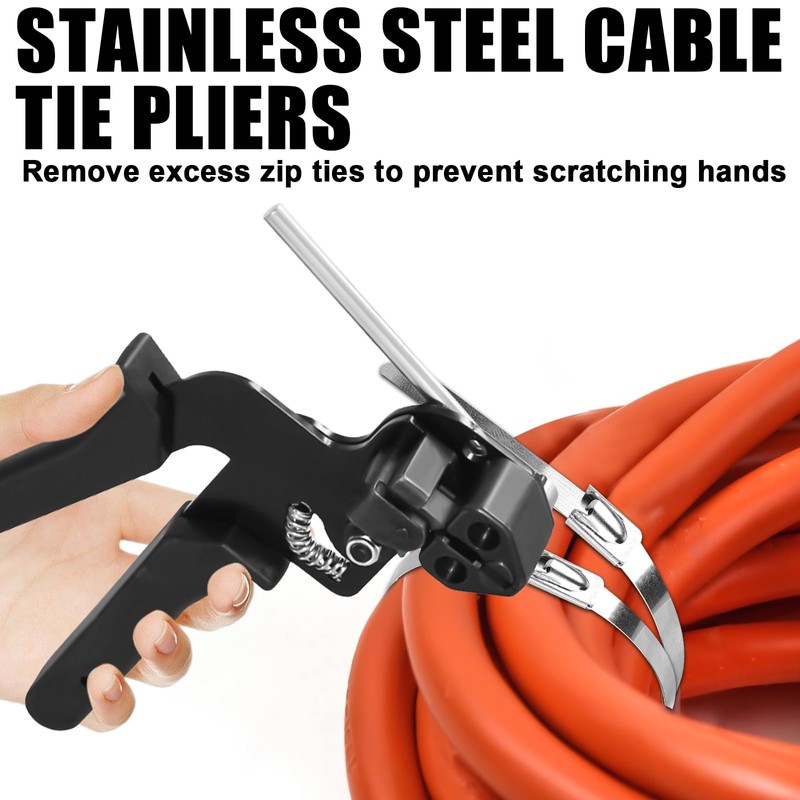 Cable Tie Pliers with 100 Cable Ties 200 x 4.6