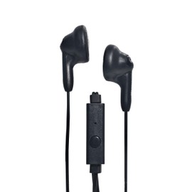 Magnavox MHP4820M-BK Gummy Earbuds with Microphone in Black | Available in Pink, Purple, White, Black, & Blue | Earbuds Gummy | Extra Value Comfort Stereo Earbuds | Durable Rubberized Cable |