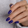 KQueenest Dark Blue Press On Nails Short Oval - Acrylic