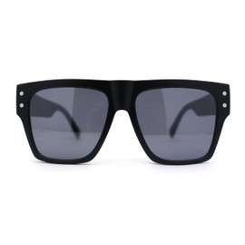 SA106 Retro Oversize Thick Plastic Horn Rim Flat Top Mobster Sunglasses Matte Black