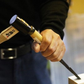 KAKURI Chisel Hammer 225g, Japanese Daruma Hammer Woodworking Carpenter Tool for Chiseling, Wood Carving, Large Face Heavy Duty Japanese Carbon Steel Round Head Black, Made in JAPAN