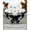 Gojoquanzhou Animal Butterfly Toliet Paper Holders Stand, Black Metal Toilet