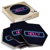 4 x Hexagon Coasters - Neon Sign Design Holly Name