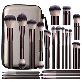 BS-MALL 20 Pcs Makeup Brushes Set Pro With Portable Case - Eyeshadow Brush, Concealer Brush, Blush Brush & Foundation Brush For Travel, Daily Use & Versatile Occasions