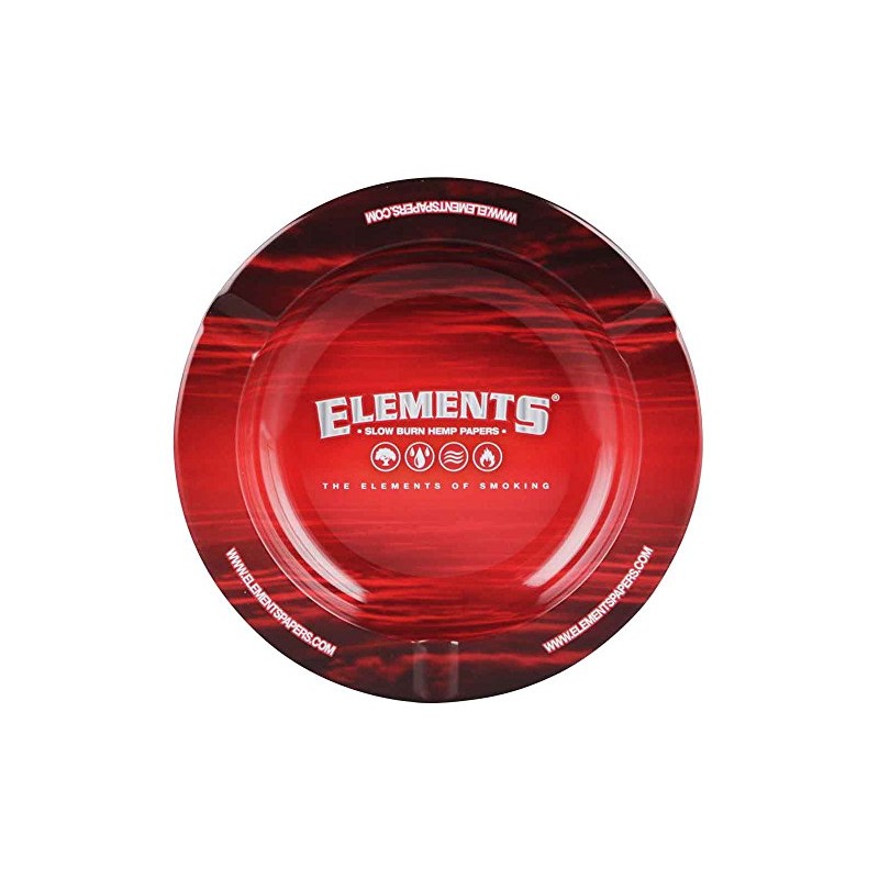 Elements Round Metal Ashtray - Red 5.5"