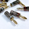 NOSTALSIC Banana Plugs Red + White Set Solderless 24k Gold-Plated