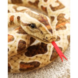 BXT Snake Plush 7 ft Long, Realistic Snake Stuffed Animal, Giant Snake Plush Toy, Prank Props Scare Toy, Kids Jungle Party Favor, Reticulated Python