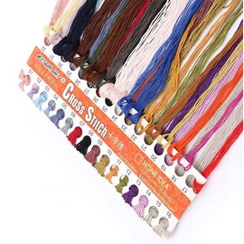 YEESAM ART Cross Stitch Kits Stamped for Adults Beginner Kids, Hanging Flower Basket 11CT 32×32cm DIY Embroidery Needlework Kit with Patterns Needlepoint Christmas (Basket)