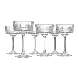 Pasabahce Vintage Coupe Glasses Set Of 6 - Exclusive Champagne, Cocktail, Martini, Wine Glasses - Long Stem Glassware - 8.8 oz - Perfect for Parties, Gifts, Housewarming, Weddings,Aniversary