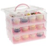 Juvale 3-Tier Cupcake Carrier - Airtight Plastic Container for Baking