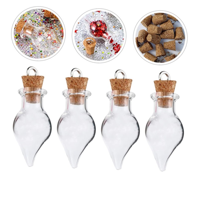 ORFOFE 30pcs Water Drop Shaped DIY Wishing Bottles with Cork
