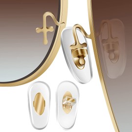 5 Pairs Replacement Nose Pads for RayBan RB3526, RB4071, RB6335, RB6375, RB7186 More Plug-in/Push in Eyeglasses, Sunglasses Models (Gold)