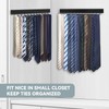 HOMEBROS Tie Rack Wall Mount, Wooden Closet Tie Hanger with