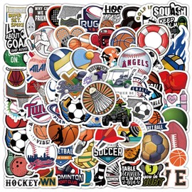100PCS Sport Stickers for Kids, Sport Water Bottle Stickers, Mixed Sports Ball Sticker for Boys,Teens, Classroom Prizes for Elementary Students
