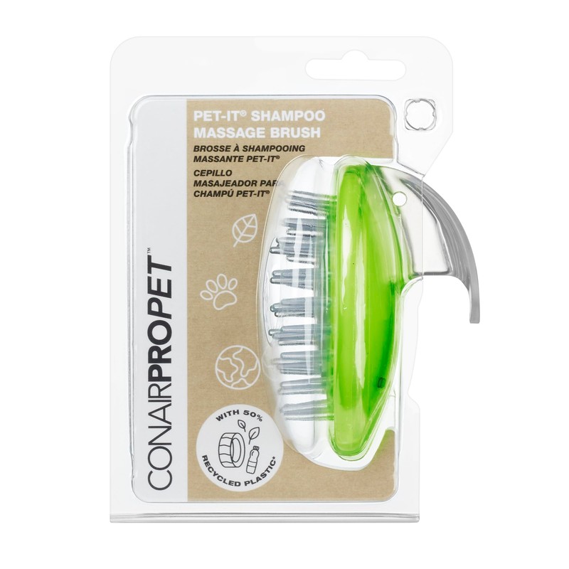 CONAIRPROPET Shampoo Massage Brush with Ergonomic Pet-It Design, Dog Brush