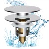 Hibbent Bathroom Sink Drain Stopper Anti-Clogging pop-up sink drainer stainless