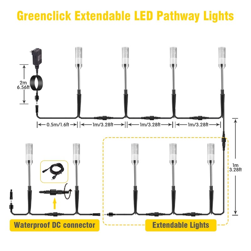 GreenClick LED Pathway Lights, 4.8W 12V AC/DC Low Voltage Path