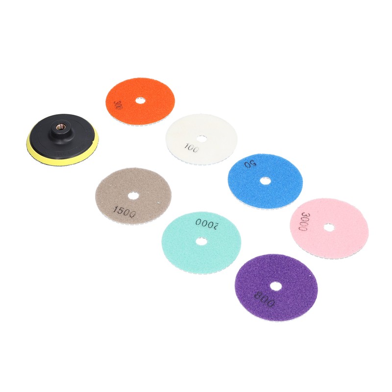 7Pcs Diamond Polishing Pads Wet Dry Polish Kit Grit 1Pc