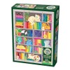 Cobble Hill 1000 Piece Puzzle - Rainbow Cat Quilt -