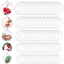 100Pcs Clear Christmas Ornament Balls, Plastic Ornaments Decorative Hanging DIY Fillable Christmas Ornaments Ball for Wedding Party Home Xmas Decor (3/4/5/6/7 cm)