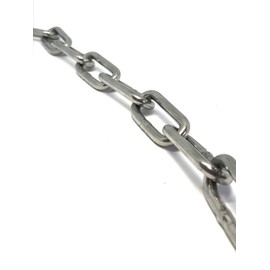 Tecklenborg Kegel GmbH Stainless Steel V4A Chain, 10.0 Metres, 2 mm Material Thickness, 31.25 kg Maximum Load, Long Links, Rustproof, Polished, Similar to DIN763