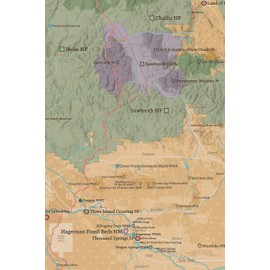Idaho State Parks & Federal Lands Map 24x36 Poster (Tan & Slate Blue)