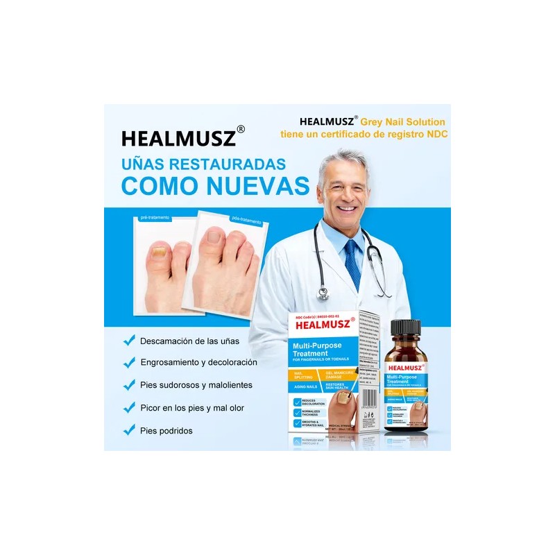Líquido Antibacteriano De Uñas Grises Para Uñas Enfermas30ml