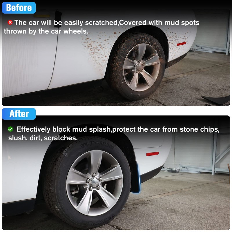 LitMiRaCle Guardabarros para salpicaduras, compatible con Dodge Challenger 2015-2023, juego