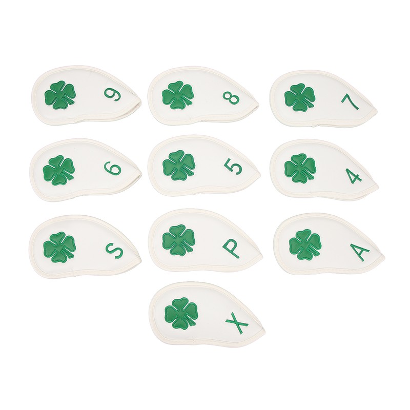 10 PCS Golf Club Head Covers Four Leaf Clover Pattern