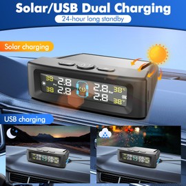 Avutrel Tire Pressure Monitoring System (TPMS) Tire Pressure Monitor-4 Waterproof Sensors with Alarm, Real-Time Monitoring for RV/Campers/Trailers