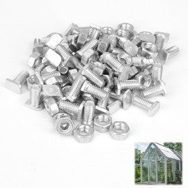 50 Sets Greenhouse Nuts and Bolts, Cropped Head Greenhouse Bolts & Nuts for Aluminium Frames, Rust-Resistant Fasteners for Building, Repairing and Maintaining Greenhouses