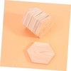 TEHAUX 10pcs Polygonal for DIY Crafts Solid Pine Hexagon Shaped