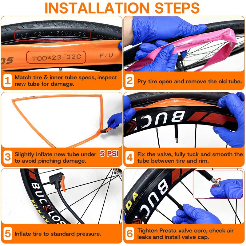 AEYINO 2-Pack TPU Bike Inner Tube 28 700 x 23-32C