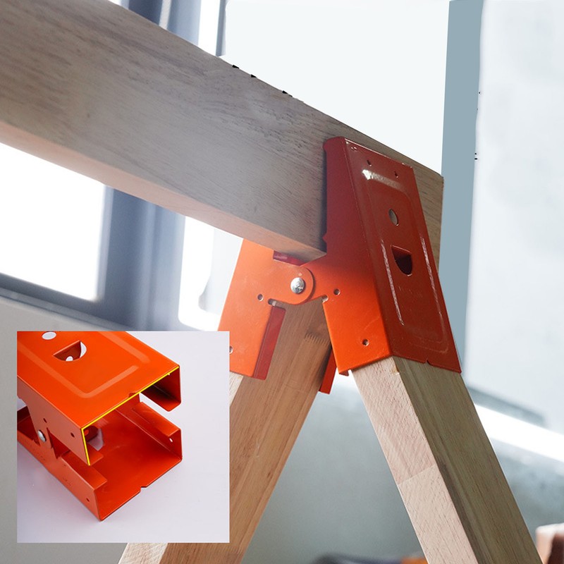 2PCS Saw Horse Bracket Cold Rolled Steel Mechanical Sawhorse Brackets