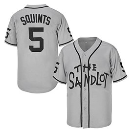Men's #5 Michael Squints Sandlot Movie Baseball Jersey Christmas Summer Stitched Grey Size L