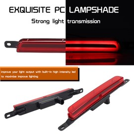 Tonsya For 2008-2017 Dodge Grand Caravan 2008-2015 Chrysler Town & Country 2009-2014 Volkswagen Routan High Mount Third Brake Lamp Light Red Lens