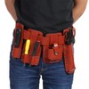 Leather Tool Belt, 5in1 Carpenters Belt Tool Pouch, Dark Red