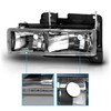 AmeriLite Crystal Chrome Clear Reaplcement Headlights Pair For 1988-2002 Chevy