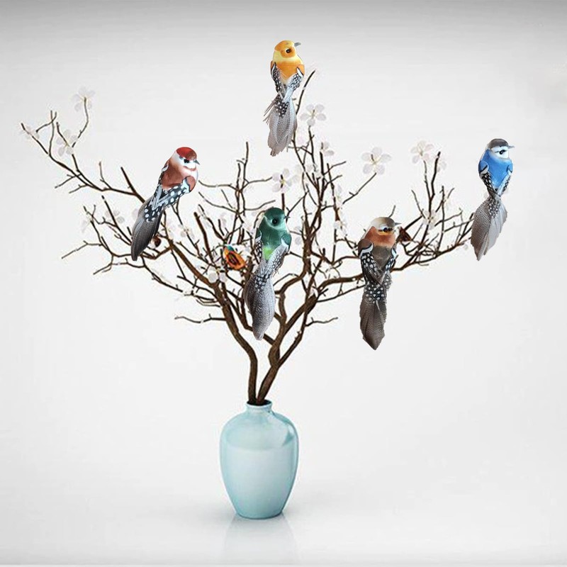 5 Pieces Decorative Birds Artificial Birds Small Artificial Birds Hanging