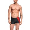 Aquarti Men's Short Swimming Trunks with Side Stripes, Black /