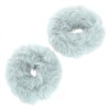 Mobestech 2pcs Faux Fur Ponytail Holders Elastic Hair Scrunchies for