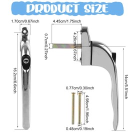 APACALI 4 Pack Window Handles for UPVC Windows, UPVC Window Handles with 43mm Spindle Length, Double Glazing Window Handle, Window Handle Replacement for Indoor and Outdoor UPVC Window, Silver