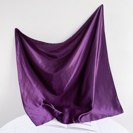 Jongjuer 4 pieces Large square 90cm solid color women's imitation silk scarf satin, 35.43*35.43in