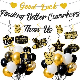 Going Away Party Decorations, Pre-Strung Good Luck Finding Better Coworkers Than Us Banner Hanging Swirls Balloons, Farewell Decorations for Office Retirement Coworkers Leaving Goodbye Party Decor