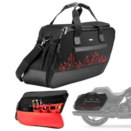 Mofun Motorcycle Saddlebag Liner Bag Hard Saddlebag Organizer With Red Liner Compatible with Harley Touring Street Road Electra Glide Road King 1993-2025, 1 Bag