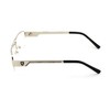 V.W.E. Khan Metal Rectangular Semi-Rimless Rectangle Reading Glasses Reader (Silver/Black,
