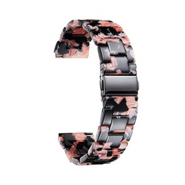BINLUN Resin Watch Straps 12 14 16 18 20 22 mm for Women Replacement Watch Band 14 Colors Quick Release Wrist Strap Smart Watch Bracelets, Black Flower,22mm