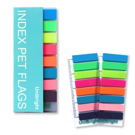 UniBright Sticky Tabs, with 4 Inches Bookmark Ruler, 8 Neon Colors 2 Sets, 400 Pcs, Use as Annotation Tabs, Book Tabs, Notebook Tabs, Page Tabs and Page Markers