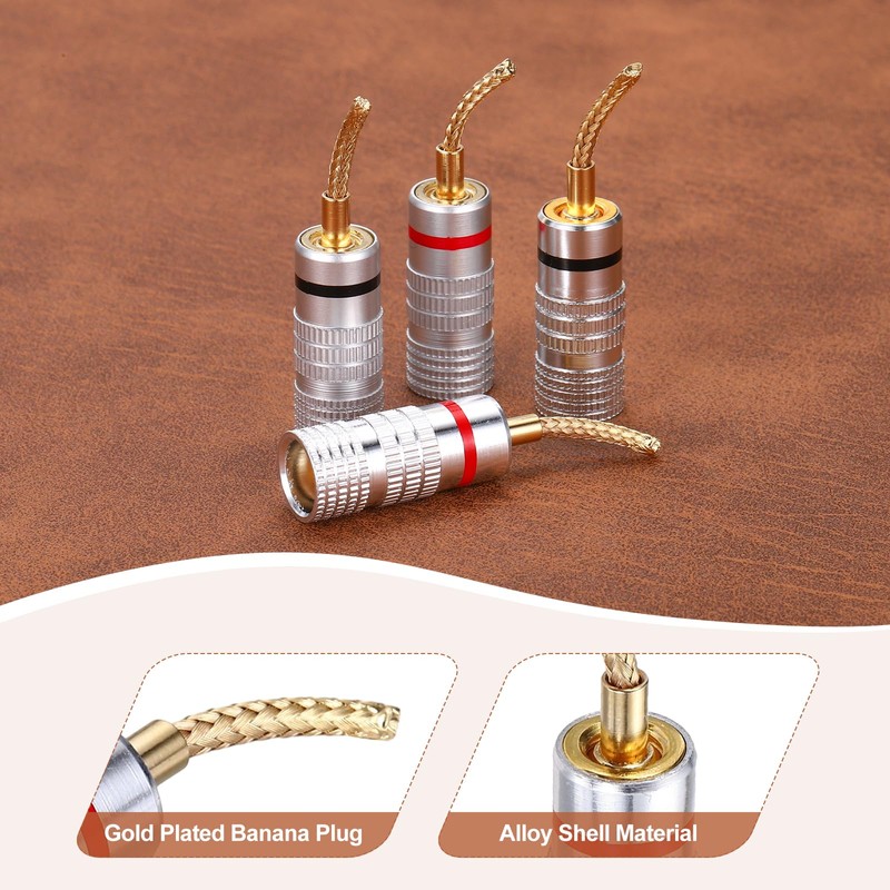 MECCANIXITY 10 Pcs Flex Pin Banana Plugs, 8.5mm (5/16") Banana