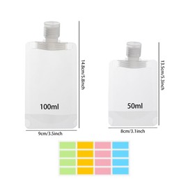 NaYiissi 10pcs Travel Pouches for Toiletries, Leak Proof Travel Fluid Makeup Packing Bag, TSA Approved Squeeze Liquid Pouches for Travel, Plastic Pouch for Lotion Shampoo Cream Hand Soap